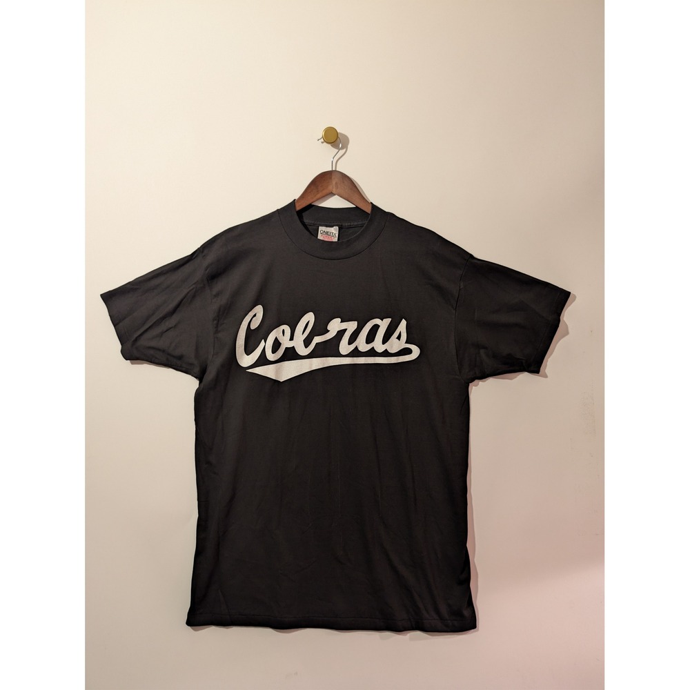 Oneita Cobras T Shirt Mens XL Black Excellent Vintage 90s Single Stitch USA Made